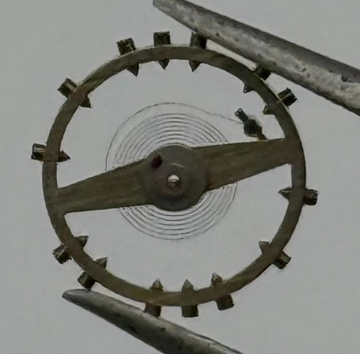 FHF 34 Balance Wheel Complete And Spring 7¾’’’ 1047 M Watch Movement Parts NOS