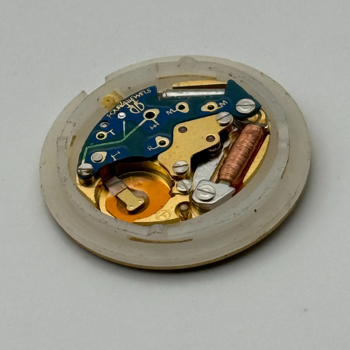 Unidentified Watch Movement Quartz Titan 4 Jewels Untested Parts Repair 13.5mm