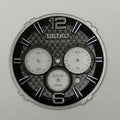 Seiko V175-0DY6 Watch Dial Chronograph Solar Black Spare Parts Repair 35.7mm
