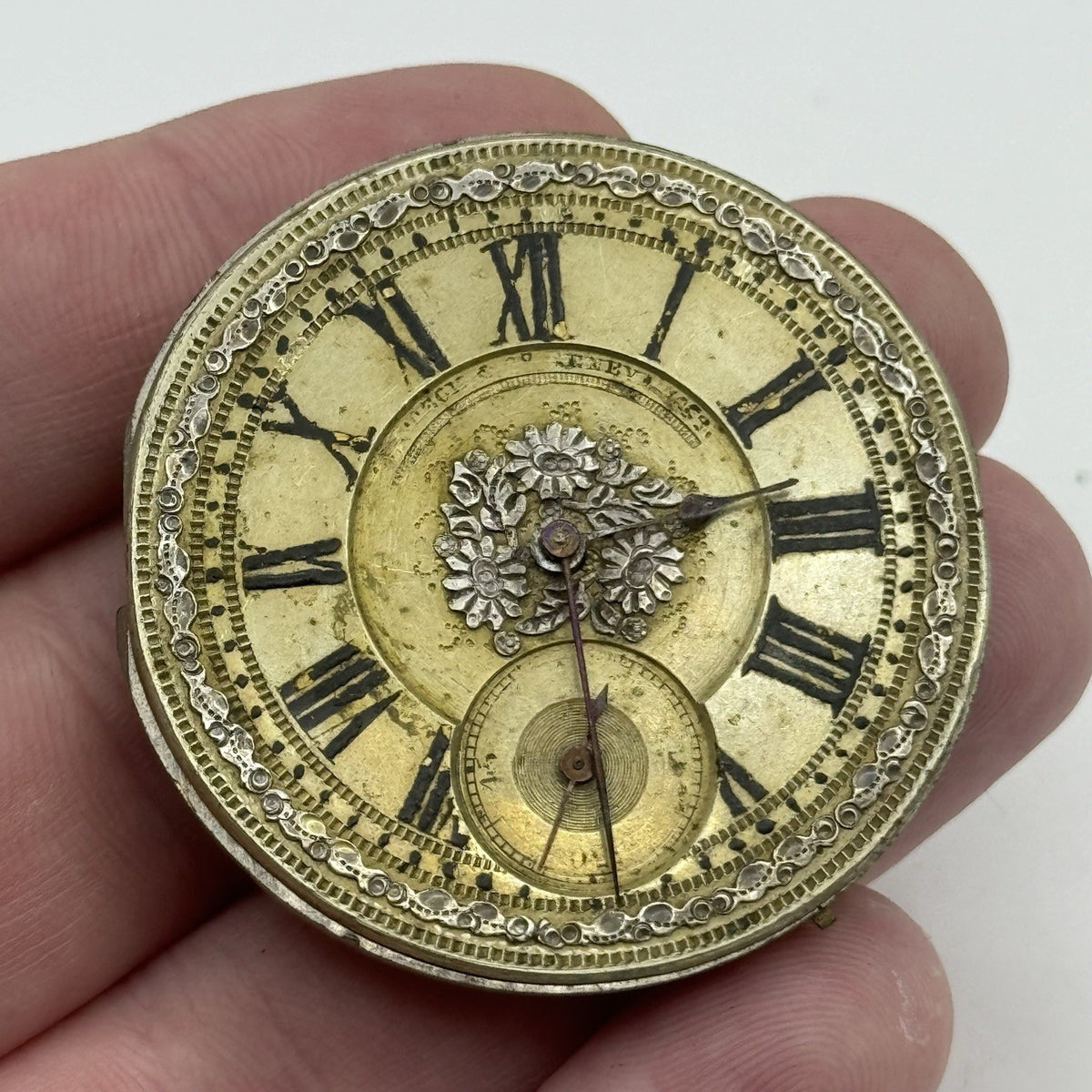 42.8mm Rare Antique Pateck & Co Geneva Swiss Pocket Watch Movement TO RESTORE