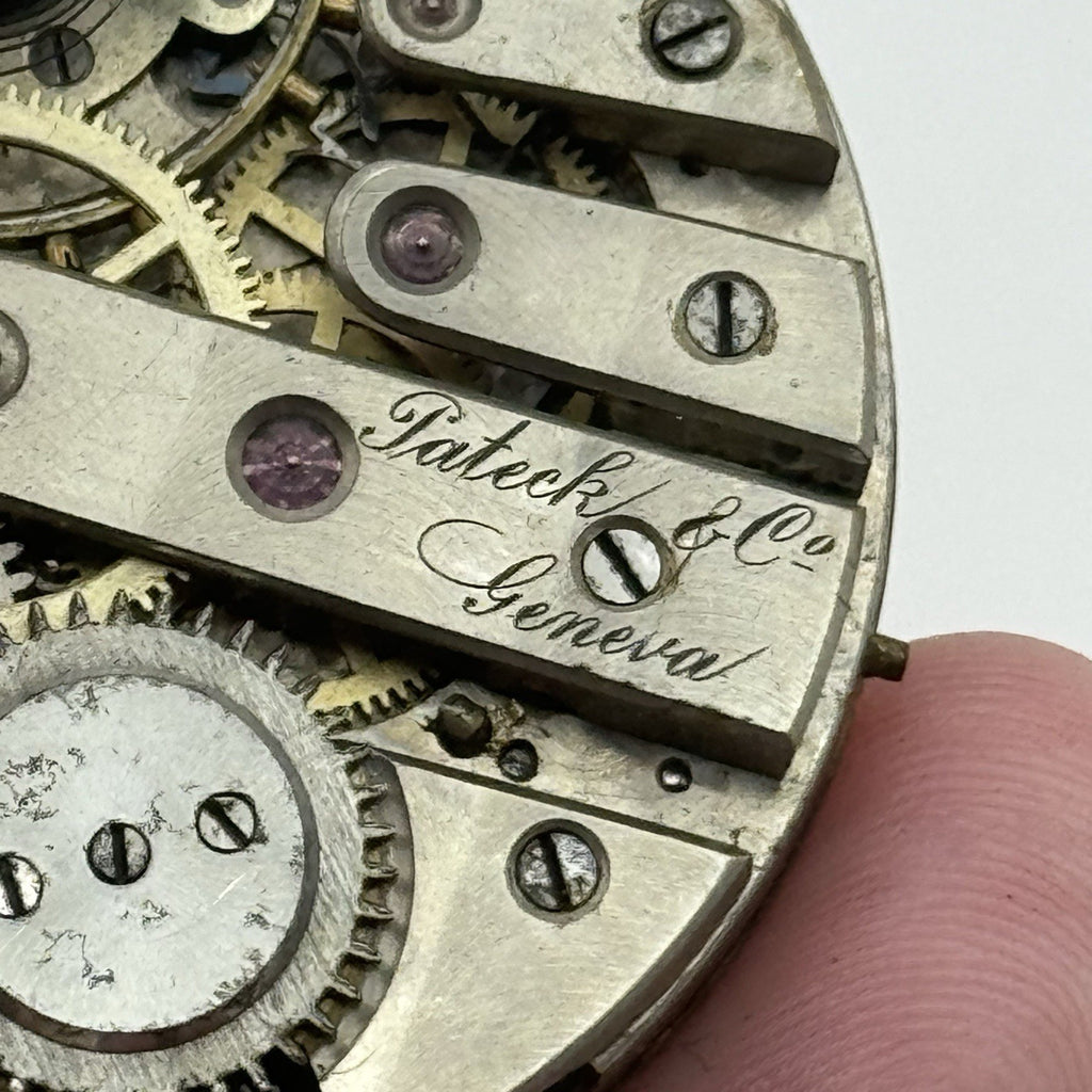 42.8mm Rare Antique Pateck & Co Geneva Swiss Pocket Watch Movement TO RESTORE