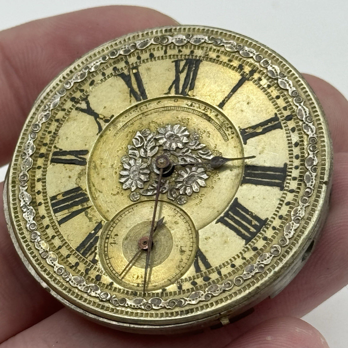 42.8mm Rare Antique Pateck & Co Geneva Swiss Pocket Watch Movement TO RESTORE